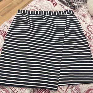 Ann Taylor Navy and White Striped Mini Skirt